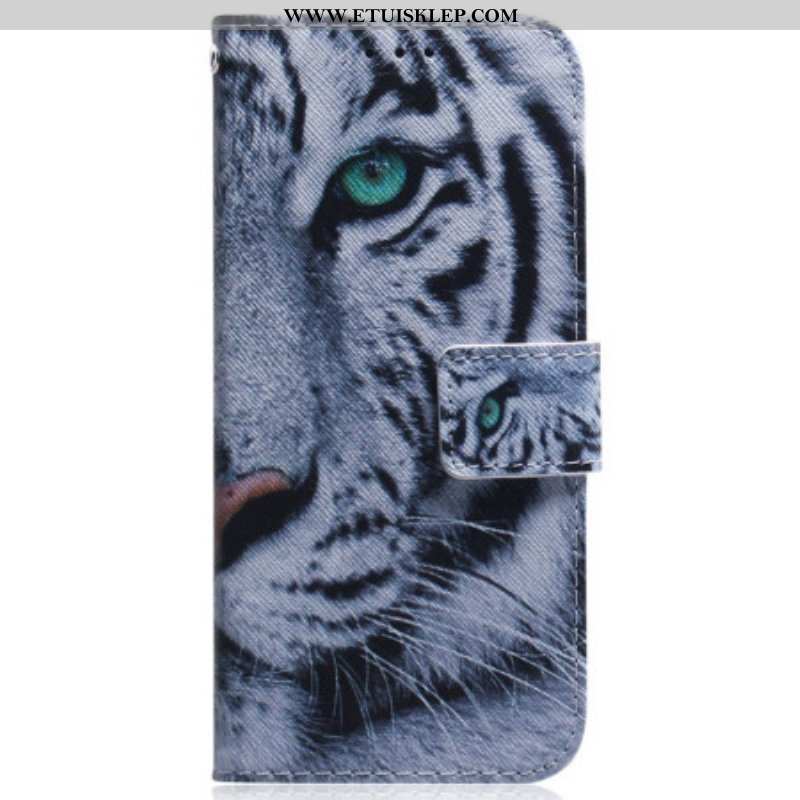 Etui Folio do Samsung Galaxy S23 Ultra 5G Biały Tygrys